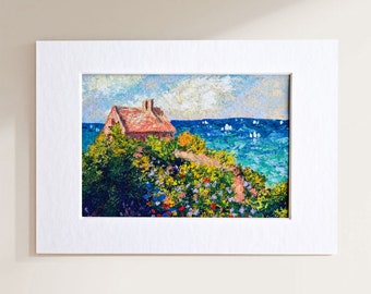 Original Coastal Landscape Painting, Small Original Gouache Painting, Miniature Paintings, Unframed Artwork, Nature-Inspired Home Decor