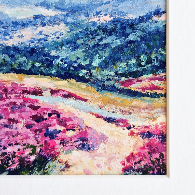 Original Landscape Painting, Small Original Gouache Painting, Miniature Paintings, Unframed Artwork, Nature-Inspired Home Decor image 2