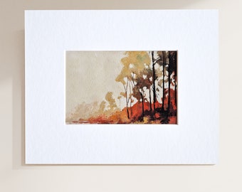 Original Landscape Painting, Original Gouache Painting, Autumnal Landscape Painting, Unframed Artwork, Nature-Inspired Home Decor