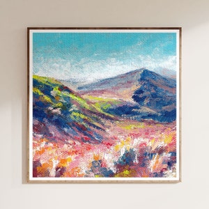 Landscape Painting Fine Art Print, Square Art print, Modern Cottage Art Print, Scenery Print, Landscape Wall Art, Abstract Art Print