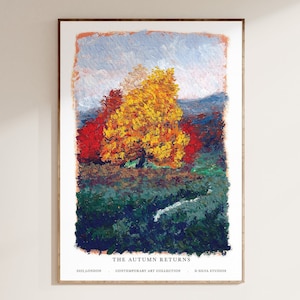 Giclée Art Print, Landscape Painting Print, Fine Art Print, Abstract Wall Art, Cottage Art Print, Autumn Art Print, Nature Poster image 1