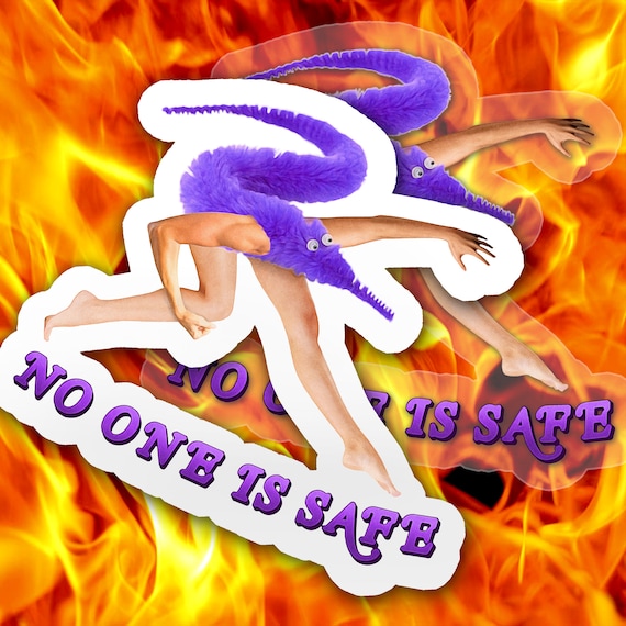 Worm on a String Cursed Sticker No One is Safe Purple Four Sizes,  Transparent or White -  Norway