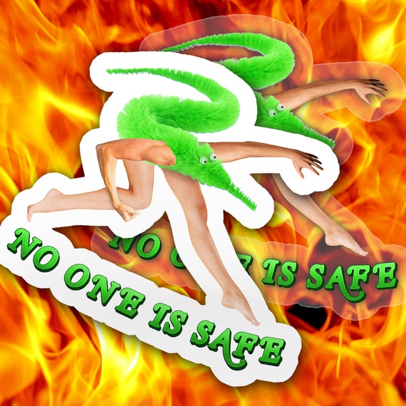 Buy Worm on a String Cursed Sticker No One is Safe Green Four