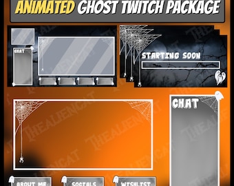 Animiertes Geisterpaket - Twitch, YouTube, Facebook, Calm, Dark, Goth, Pagan, Nature, Witchy, Halloween