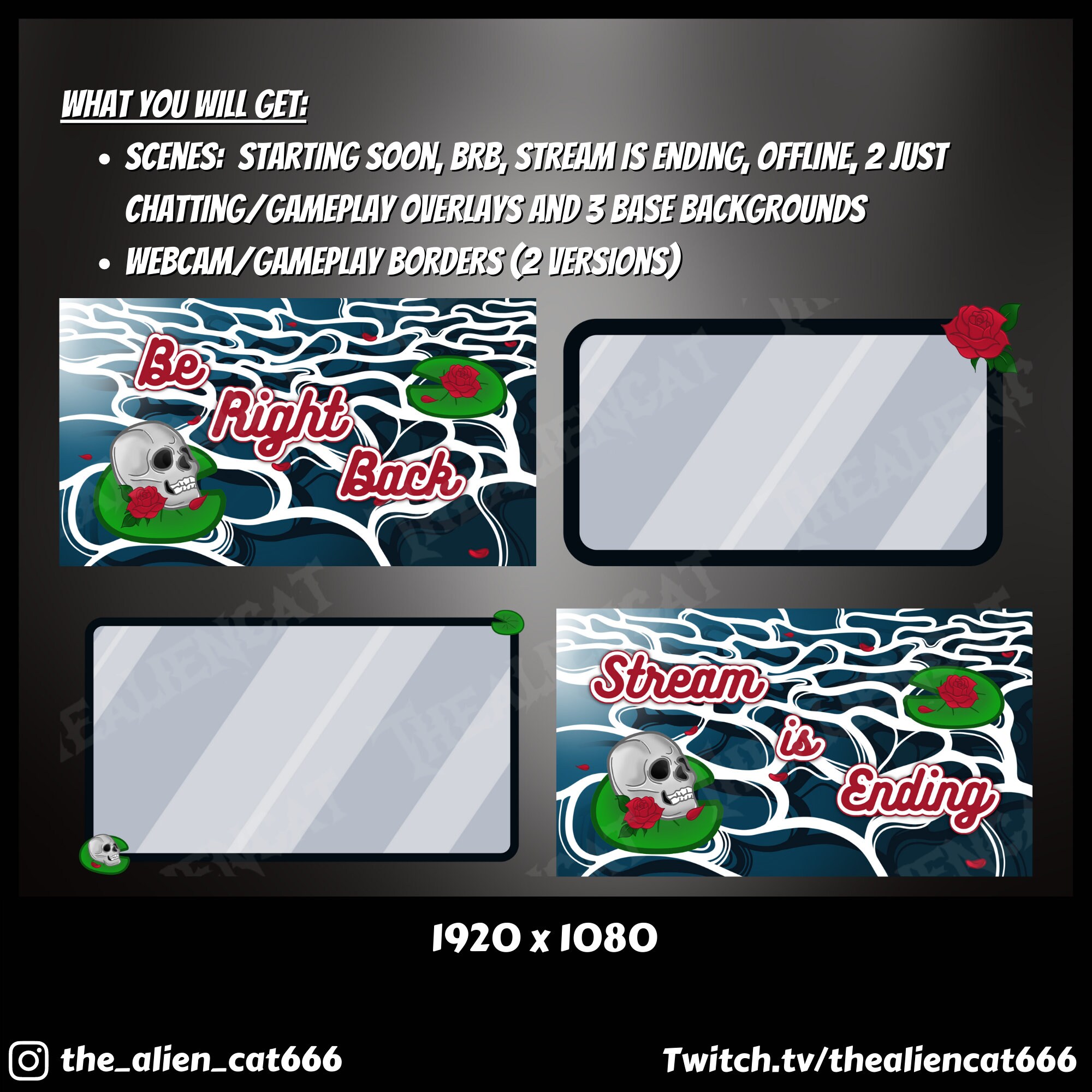 Dark Lake Screen Overlays/scenes | 1920x1080 | Twitch, Youtube ...