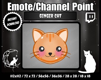 Kawaii Ginger Cat Channel Münze/Emote | Zucken | Channel Point Icons, Goth, Niedlich, Süß, Flauschig