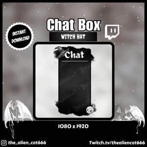 Witchy Goth Hat and Potion Chat Box 1000 X 1080 - Twitch, YouTube, Facebook, Lofi, Cloud, Fog