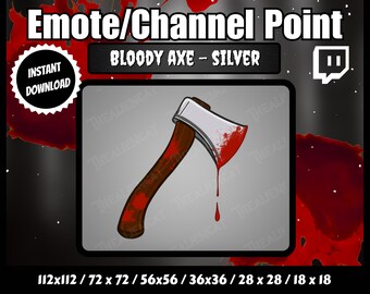 Silberne Wurfaxt Channel Point/Emote | Twitch | Bloody, Goth, Channel Point Icons, Dark, Kawaii, Horror