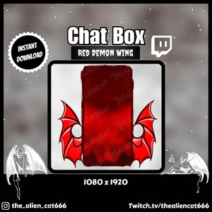 Red Gothic Demon Wing Chat Box | 1000 X 1080 | Twitch, YouTube, Facebook | Bat, Bat Wing, Witchy, Occult, Dark, Witch, Spooky, Devil