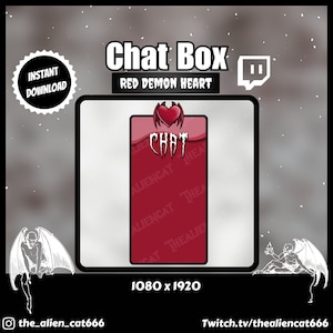 Gothic Red Demon Heart Chat Box 1000 X 1080 - Twitch, YouTube, Facebook, Lofi, Witchy, Occult