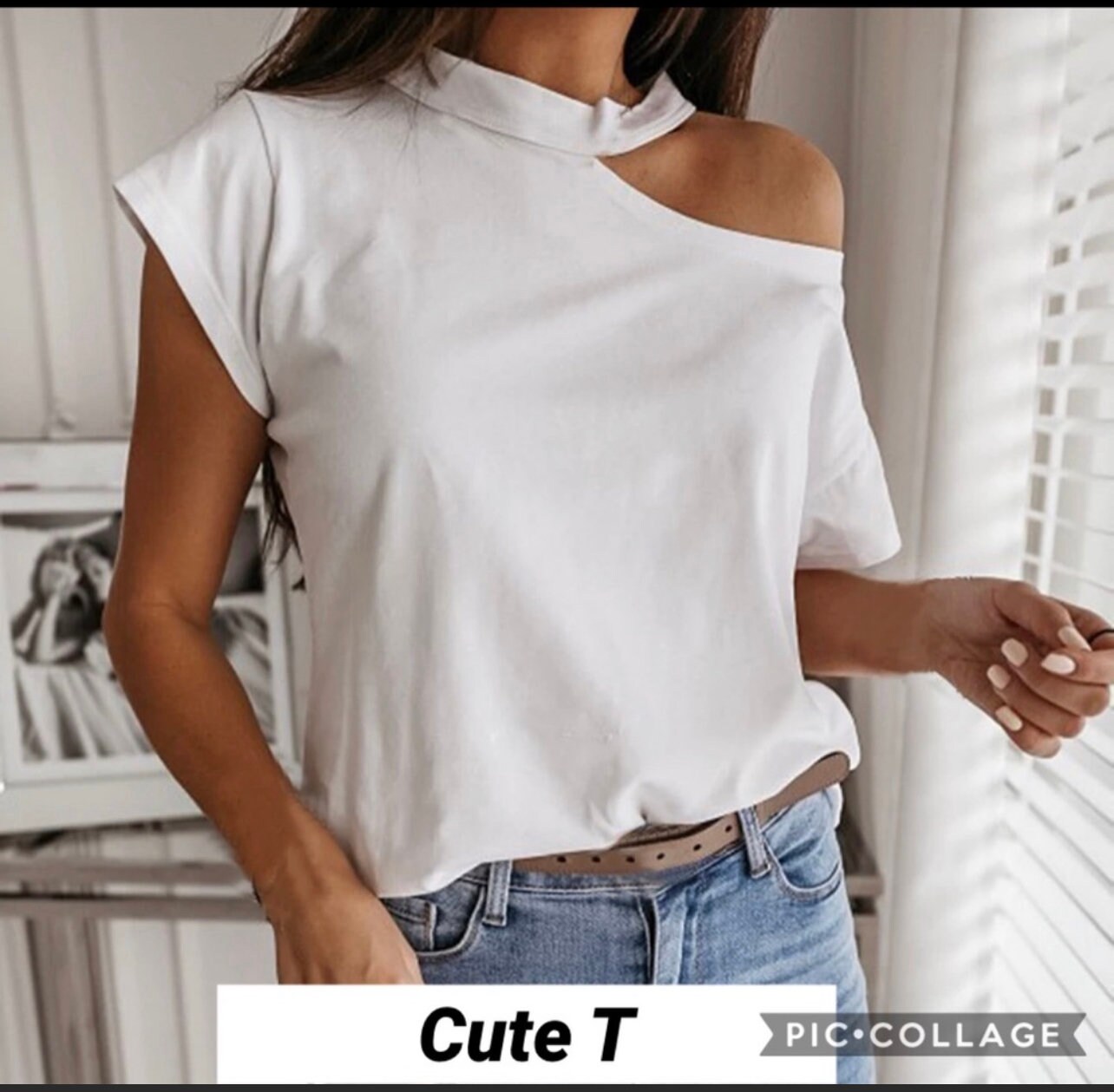 peek a boo shoulder shirt