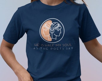 The Song of Achilles inspired Graphic tee, by Madeline Miller | He is Half of my soul as the poets say| Achilles and Patroclus | Bookish tee