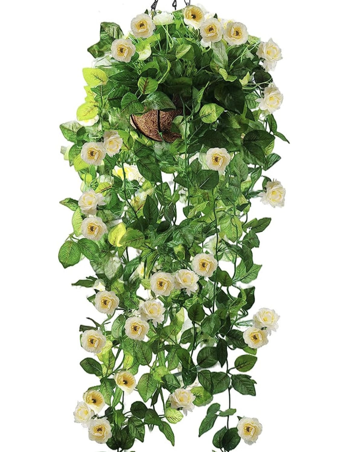 Artificial Hanging Flower Fake Hanging Rose Flower Vine Hanging Plants Faux Flowers for Porch Eave Wall Home Room Garden Office Wedding Decoration