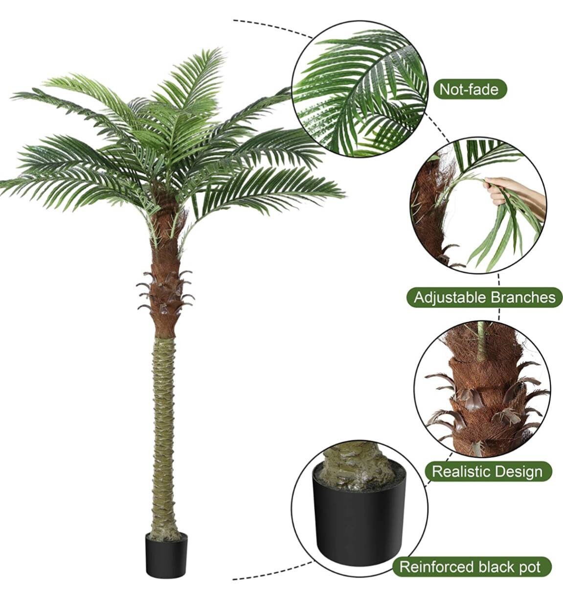 Artificial Sago Palm Tree Tall Fake Palm Plant With 9 Pcs Etsy