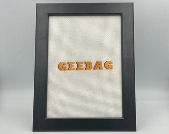Geebag, 13 x 18cm Sign, Birthday Gift for Bestie or Sister, Subversive Art, Handmade in Dublin, Irish Gift for Her, Bespoke Irish Wall Art