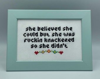 10 x 15 cm sign, She Believed She Could But She Was Fuckin Knackered So She Didn't, Positive Affirmation Sign, Inspirational Wall Art,