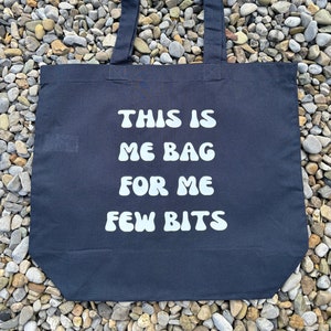 Navy Irish Shopping Bag, Sustainable Bag, Recycled Fashion, Reusable Shopping Bag, Irish Saying, Funny Gift, Cute Present, Few Bits zdjęcie 1