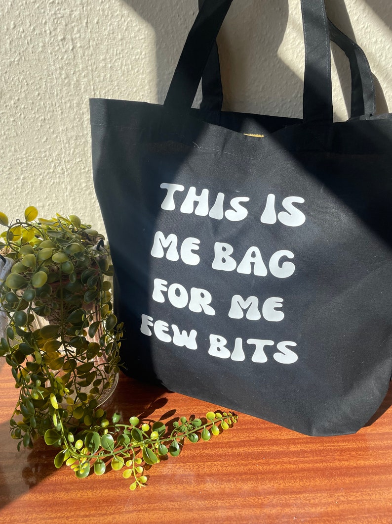 Navy Irish Shopping Bag, Sustainable Bag, Recycled Fashion, Reusable Shopping Bag, Irish Saying, Funny Gift, Cute Present, Few Bits zdjęcie 4