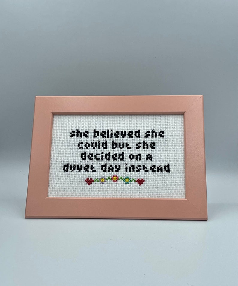 10 x 15cm sign, She Believed She Could But She Decided On A Duvet Day Instead, Positive Affirmation Sign, Cosy Vibes, Duvet Day, Lazy Day image 1