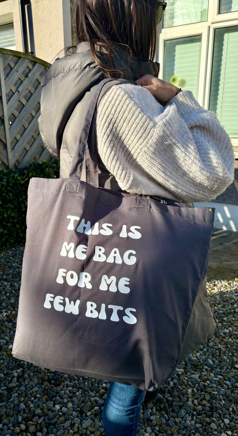 Irish Shopping Bag// Sustainable Bag, Recycled Fashion, Reusable Shopping Bag, Irish Saying, Funny Gift, Cute Present zdjęcie 3