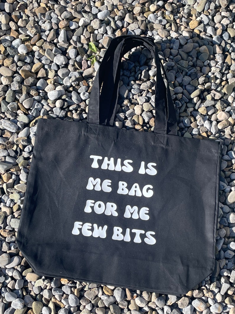 Navy Irische Einkaufstasche, nachhaltige Tasche, recycelte Mode, wiederverwendbare Einkaufstasche, irischer Spruch, lustiges Geschenk, süßes Geschenk, wenige Kleinigkeiten Bild 3