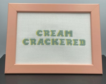 Cream Crackered, 13 x 18cm Sign, Custom Irish Art, Irish Sense of Humour, Bedroom Wall Art, Bedroom Decor, Sleep Sign, Bedroom Door Sign