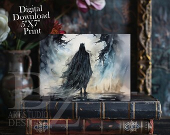 Dark Prince-kunstafdruk | Gothic Fantasy Book Lover-cadeau (digitale download)