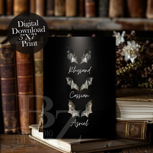 Bat Boy, inspirowana książkami karta artystyczna | 5" X 7" cyfrowy wydruk artystyczny | Fantasy Book art | Zakładka | Bookshelf Art | Book Lover Art | Dark Academia