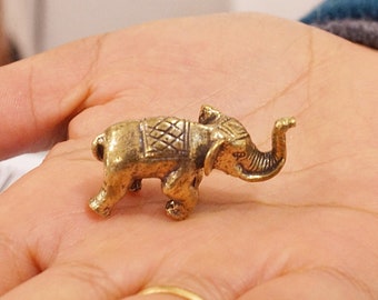 Elephant Mini Brass Figure | Elephant Statue | Lucky Charm | Prosperity and Success | Remover of obstacles | Handcrafted in Nepal