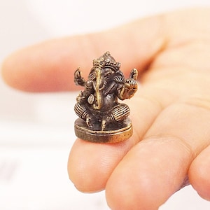 Mini Ganesha Figure Ganesh Statue Ganapati Elephant God Prosperity & Success Remover of obstacles Handcrafted in Nepal image 1