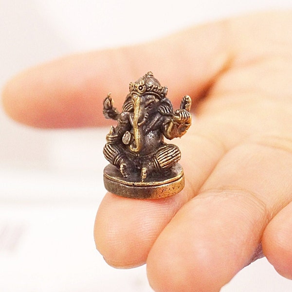 Mini Ganesha Figure Ganesh Statue Ganapati Elephant God | Prosperity & Success | Remover of obstacles | Handcrafted in Nepal