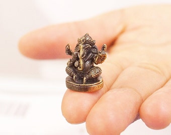 Ganesha Messingfigur Ganesh Figur Ganapati Elefanten-Gott Statue | Wohlstand & Erfolg | Entferner von Hindernissen | Handgefertigt in Nepal