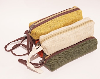 Hemp Pencil Case | Stationery case | Pencil bag made from Natural Fibres | Hemp writing case | Zippered case | Made in Nepal