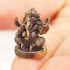 Mini Ganesha Figure Ganesh Statue Ganapati Elephant God Prosperity & Success Remover of obstacles Handcrafted in Nepal image 2