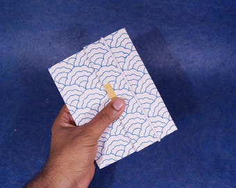 Handmade Lokta Paper Journal: Screen-Printed Cover, Elastic Closure