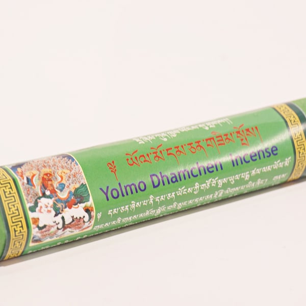 YOLMO DHAMCHEN INCENSE, Bâtons d'encens tibétains traditionnels roulés à la main, Mélange d'herbes non parfumées, Papier Lokta emballé, Fait à la main au Népal