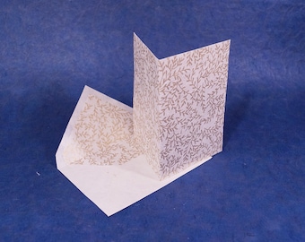Handmade Lokta Paper Greeting Card: Gold Screen-Printed A6 with Envelope
