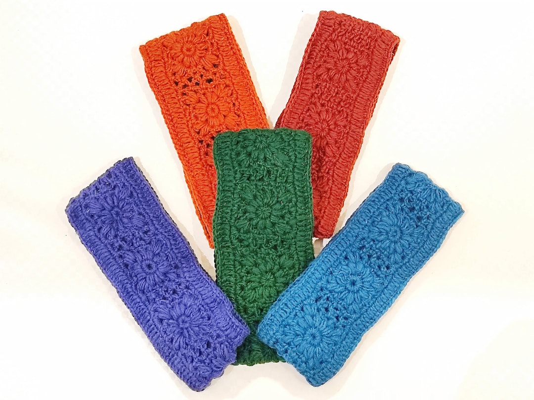 Hand-knit Wool Crochet Headband: Fleece-lined Ear Warmer  display picture 2