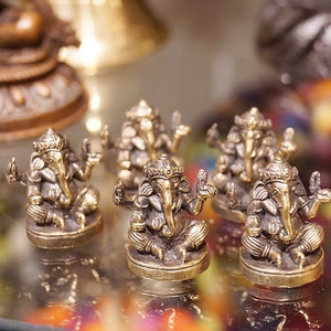 Mini Ganesha-figur Ganesh-staty Ganapati elefantgud | Välstånd och framgång | Borttagning av hinder bild 10
