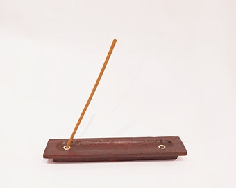 Handmade Wooden Incense Stick Holder - Brown Solid Wood, Nepal