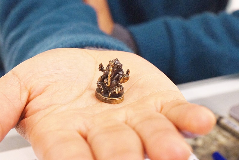 Mini Ganesha-figur Ganesh-staty Ganapati elefantgud | Välstånd och framgång | Borttagning av hinder bild 3