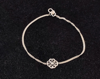 Silberarmband „KLEE” aus 999 Feinsilber, Silber Bracelet Armband Armkettchen 4-Leaf Clover