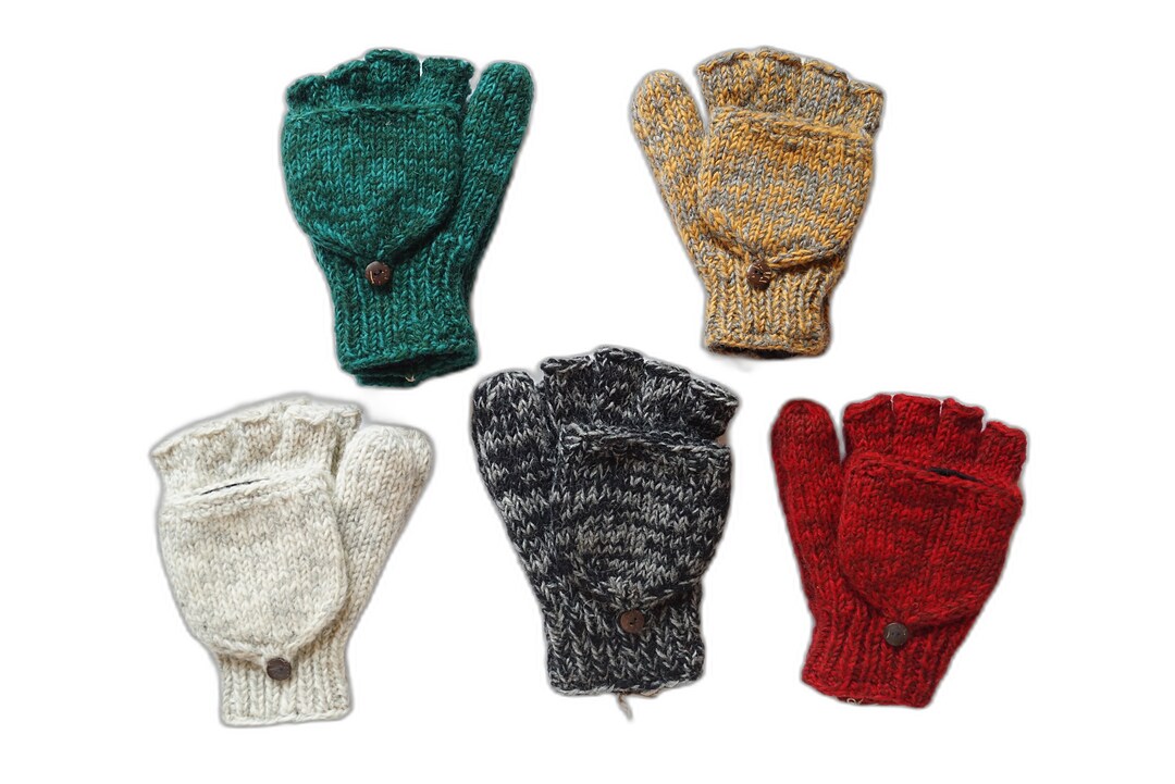 Folding Mittens Hand Knitted Gloves Sheep Wool Mittens Hand Warmers