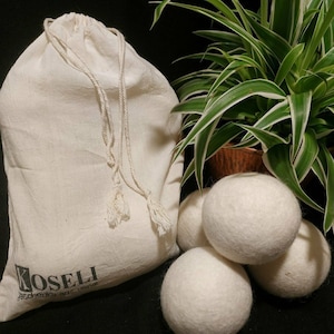 Felted Wool Dryer Balls Felt Balls Sheep Wool Laundry Dryer Reusable Natural Fabric Softener Drying-time saving Eco-friendly - Made in Nepal