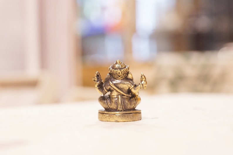 Mini Ganesha-figur Ganesh-staty Ganapati elefantgud | Välstånd och framgång | Borttagning av hinder bild 5