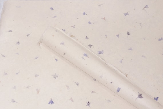 Handmade Lokta Paper: Cornflower Petals, Natural Gift Wrap
