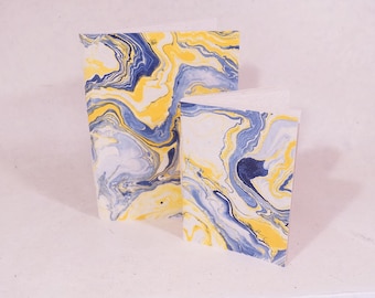 Handmade Lokta Paper Journal: Marbled A5/A6 Sustainable Notebook