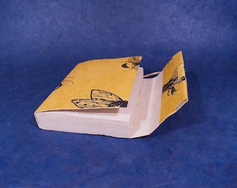 Lokta Paper Journal with Elastic, Honey Bee, Yellow, Handmade Nepal Notebook