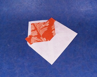 Handmade Lokta Paper Greeting Card with Feather Print - Nepal