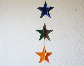 Multicolor Star Garland: Handmade Lokta Paper Festive Decoration